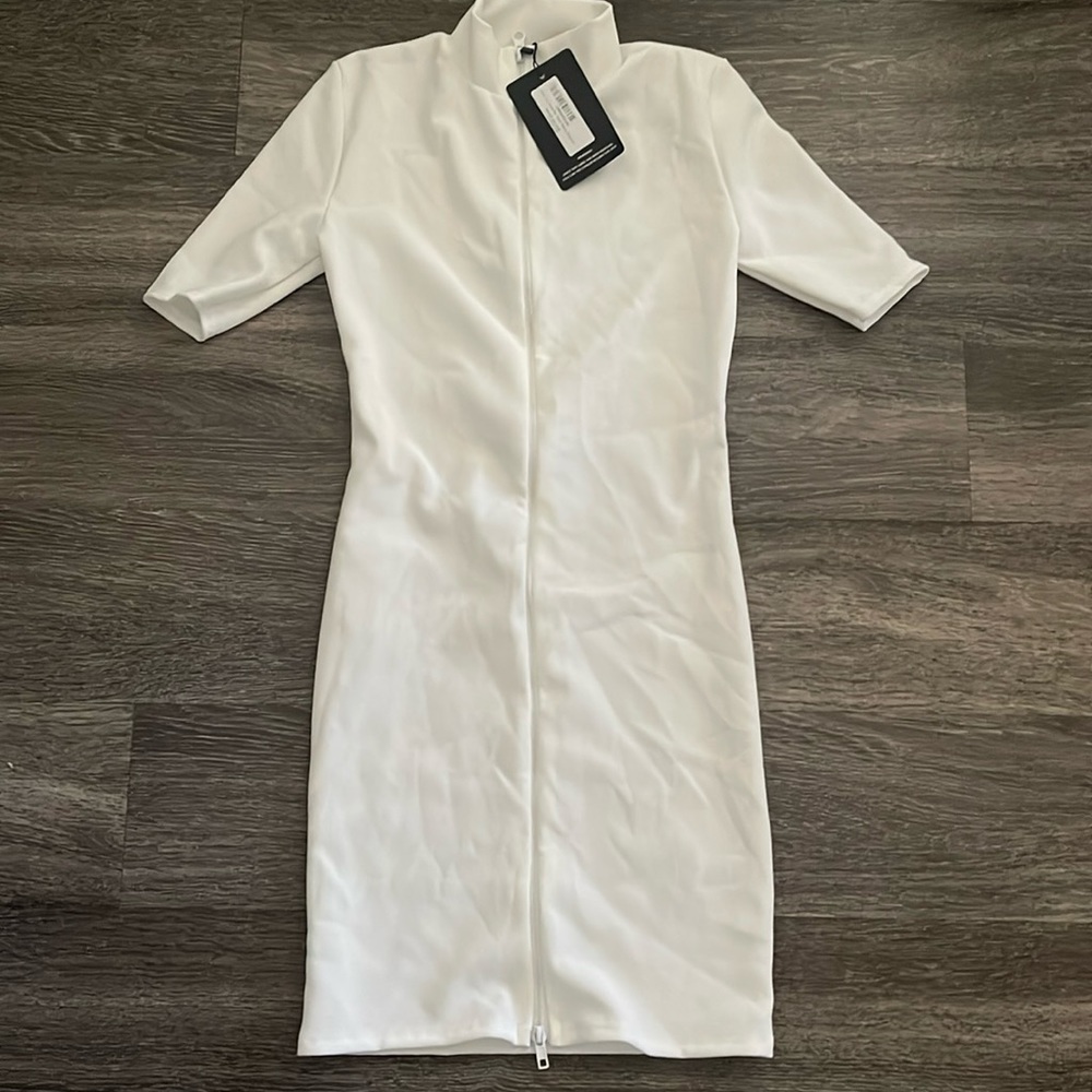 white mini dress